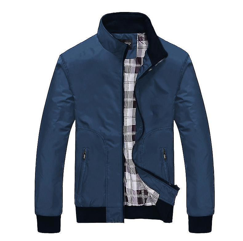 Yesfit New Spring And Autumn Men's Jacket Loose Casual Stand-up Collar Jacket Young Men's Jacket blue