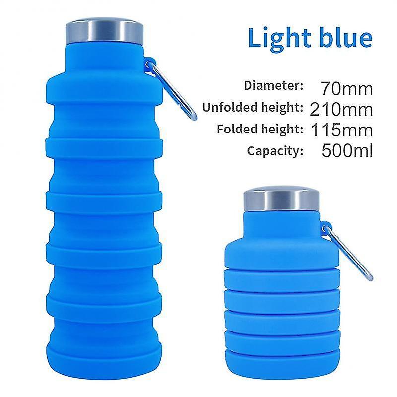 Tianzun Collapsible Water Bottles, Reusable Silicone Foldable Water Bottles Portable Travel Leak Proof Water Bottle Blue