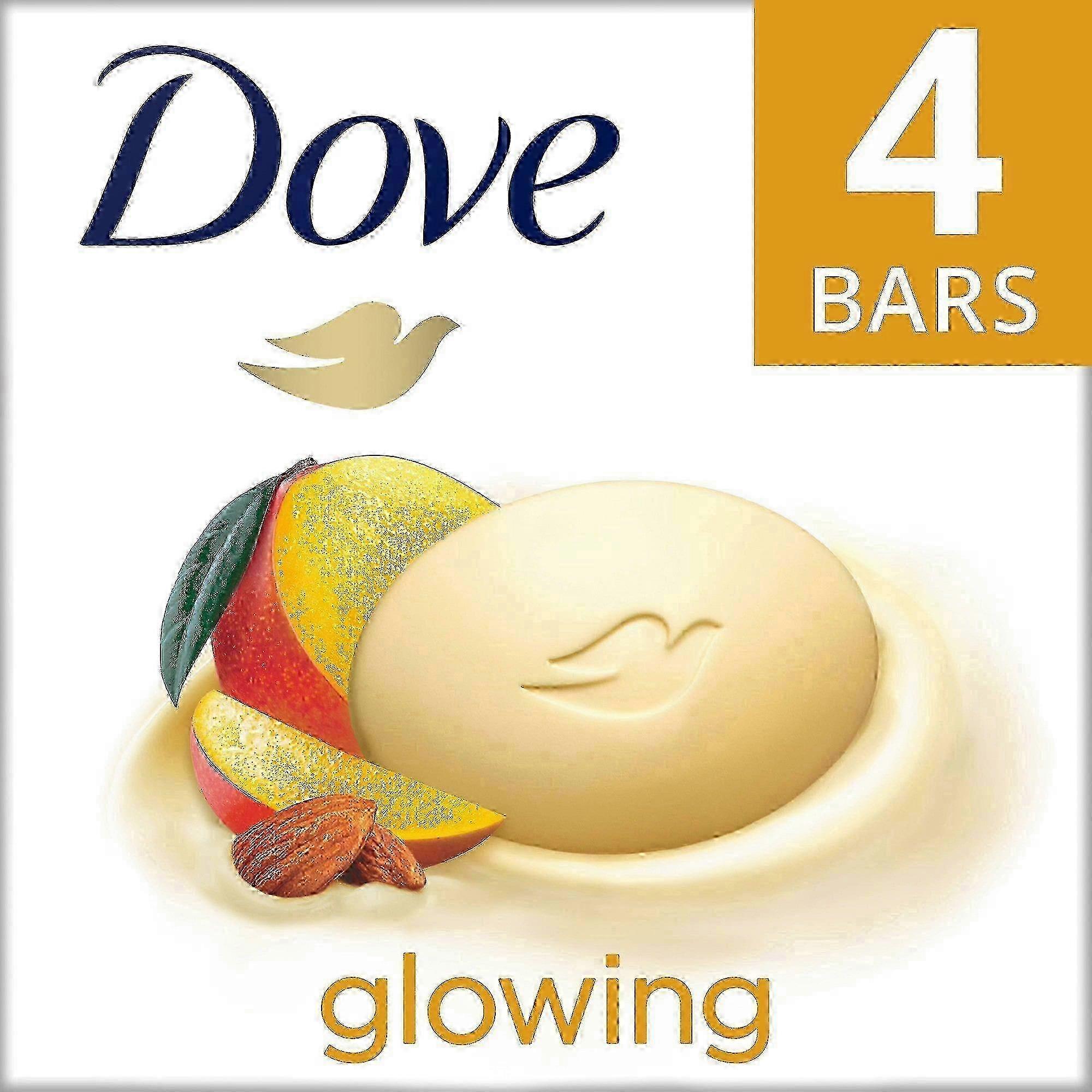 Dove Mango & Almond Butter Beauty Bar Soap, 3.75 Oz X 4 Ea