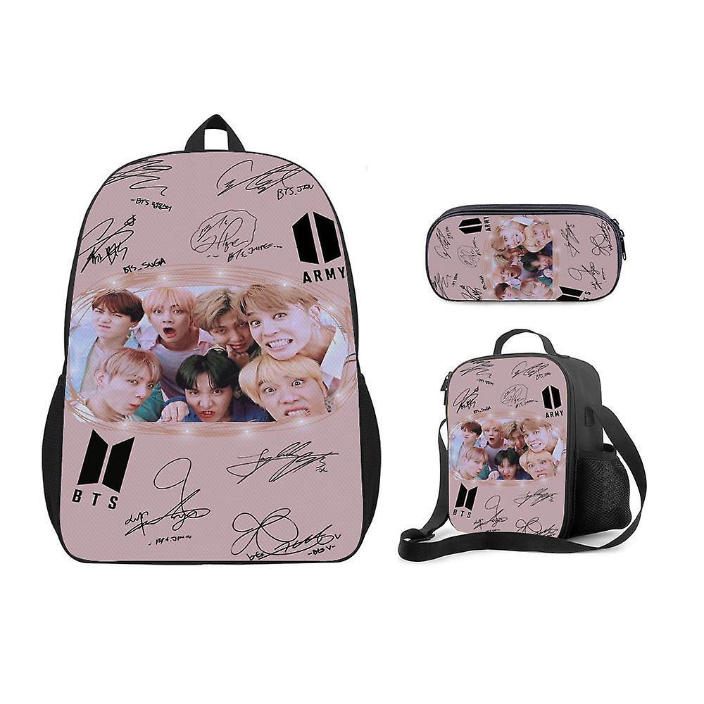 Sszfv Bts Youth Group Backpack Large Capacity Student Schoolbag 3d Digital Color Printing Oxford Cloth Backpack