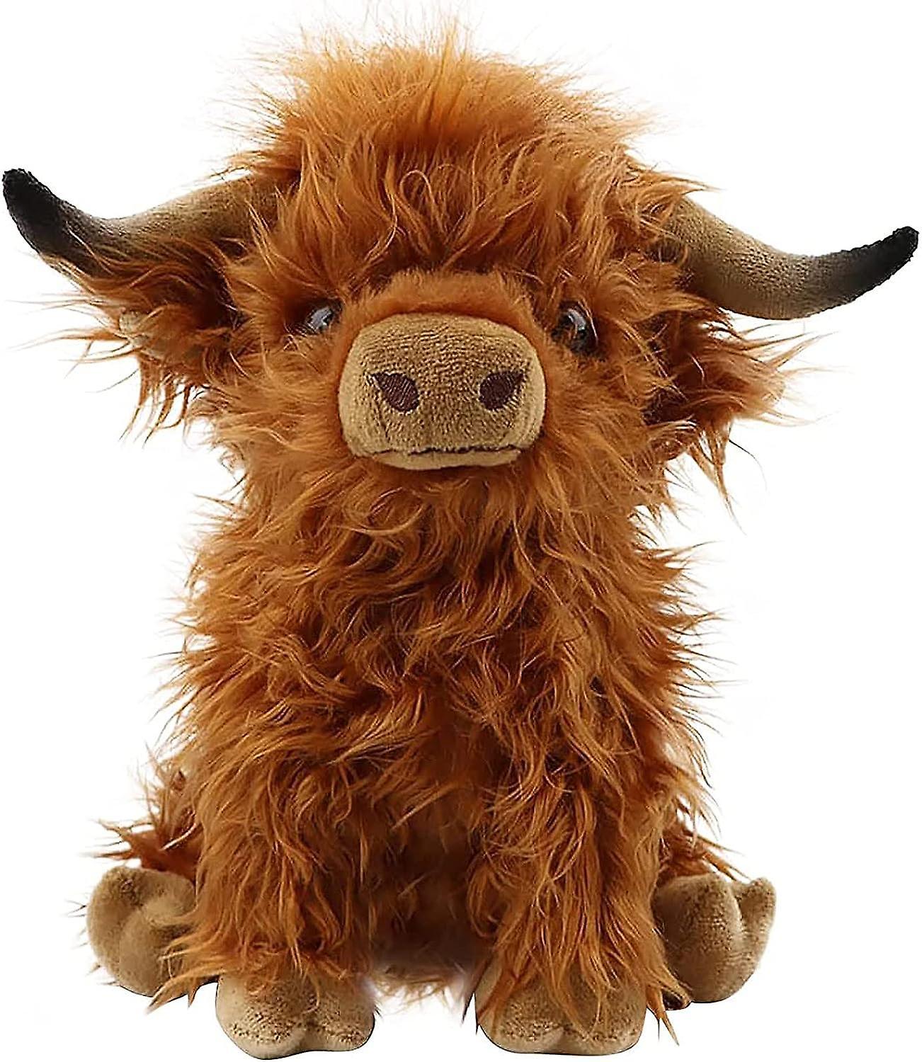 SSRGV Scottish Highland Cow Plush Animal Plush Toy,Soft Stuffed Bull Plush Cow Toy for Farm Home Decor,Cute Animal Doll Gift for Kids Friends(9.8 inch