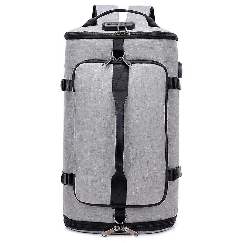 The Brands Market Unisex computer travel hiking backpack Light grey