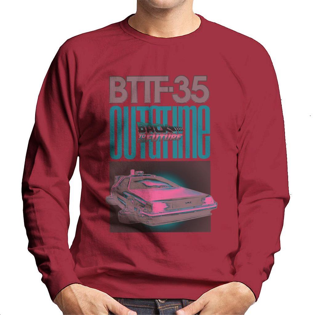 Back to the Future Delorean 35 Outatime Men's Sweatshirt Cherry Red XX-Large