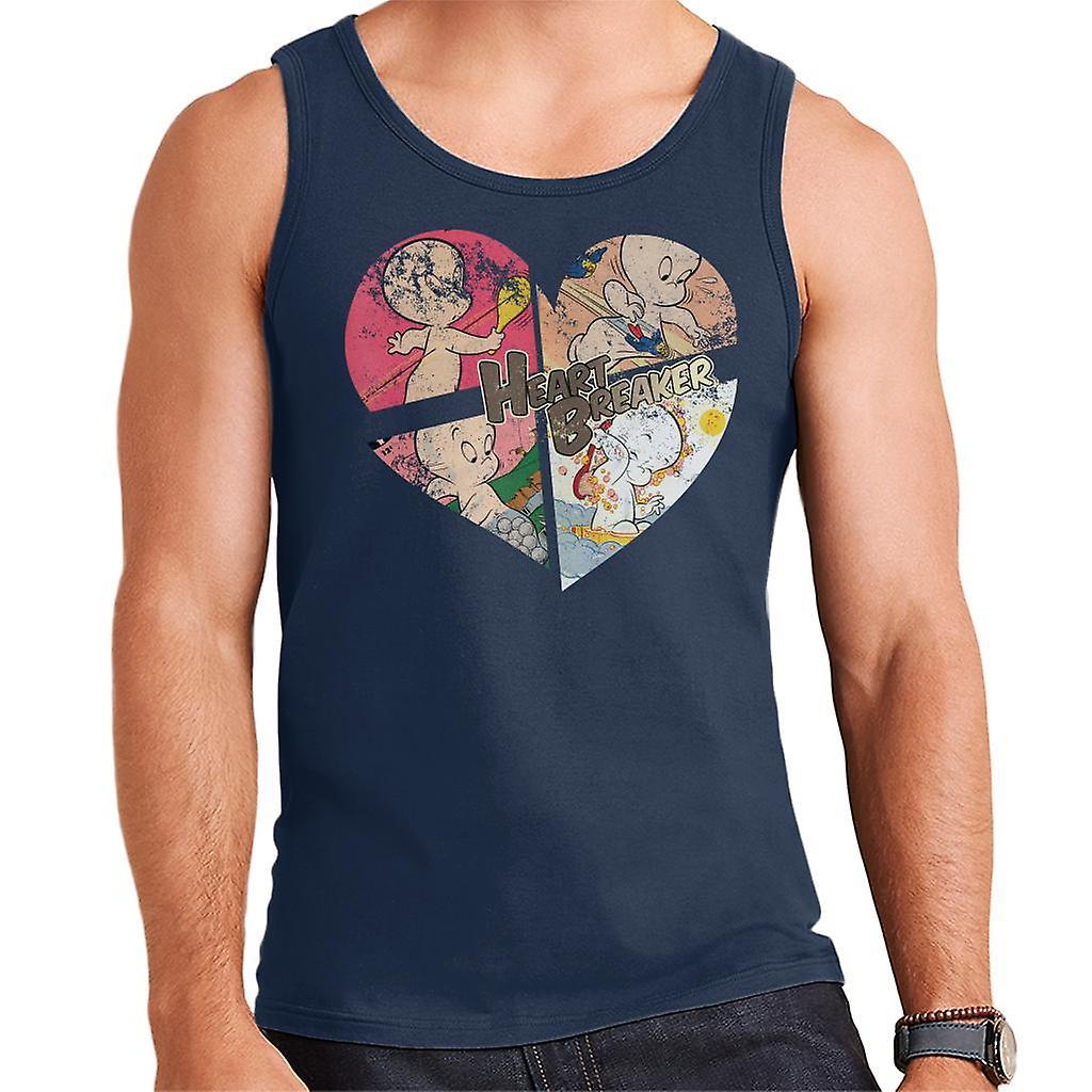 Casper The Friendly Ghost Heart Breaker Men's Vest Navy Blue XX-Large