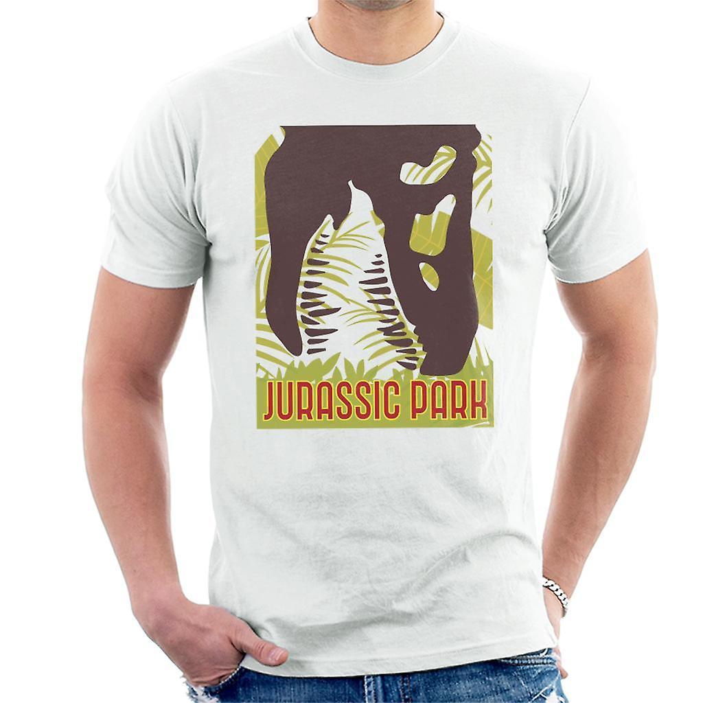 Jurassic Park T Rex Skeleton Silhouette Eating Men's T-Shirt White Medium