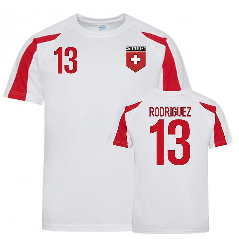 UKSoccerShop Switzerland Sports Training Jerseys (Rodriguez 13) White-Red Medium (38-40 inch)