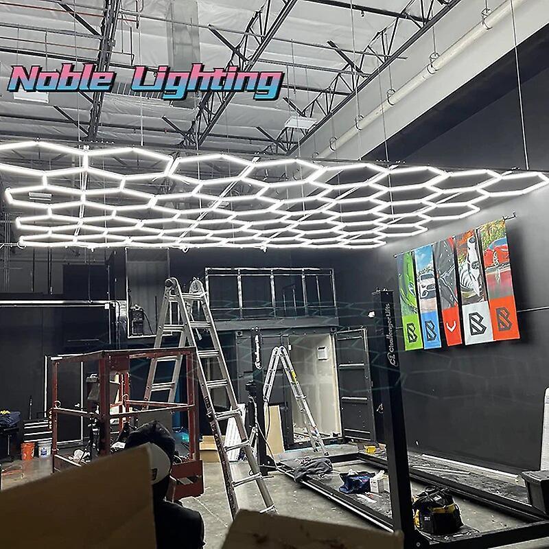 Sanxing 2.5*2.5M 575mm Customized Hexagonal Ceiling Led Lamps Wall Led Panel Light for Salon Car Beauty Wash Shop Detailing Contact customized