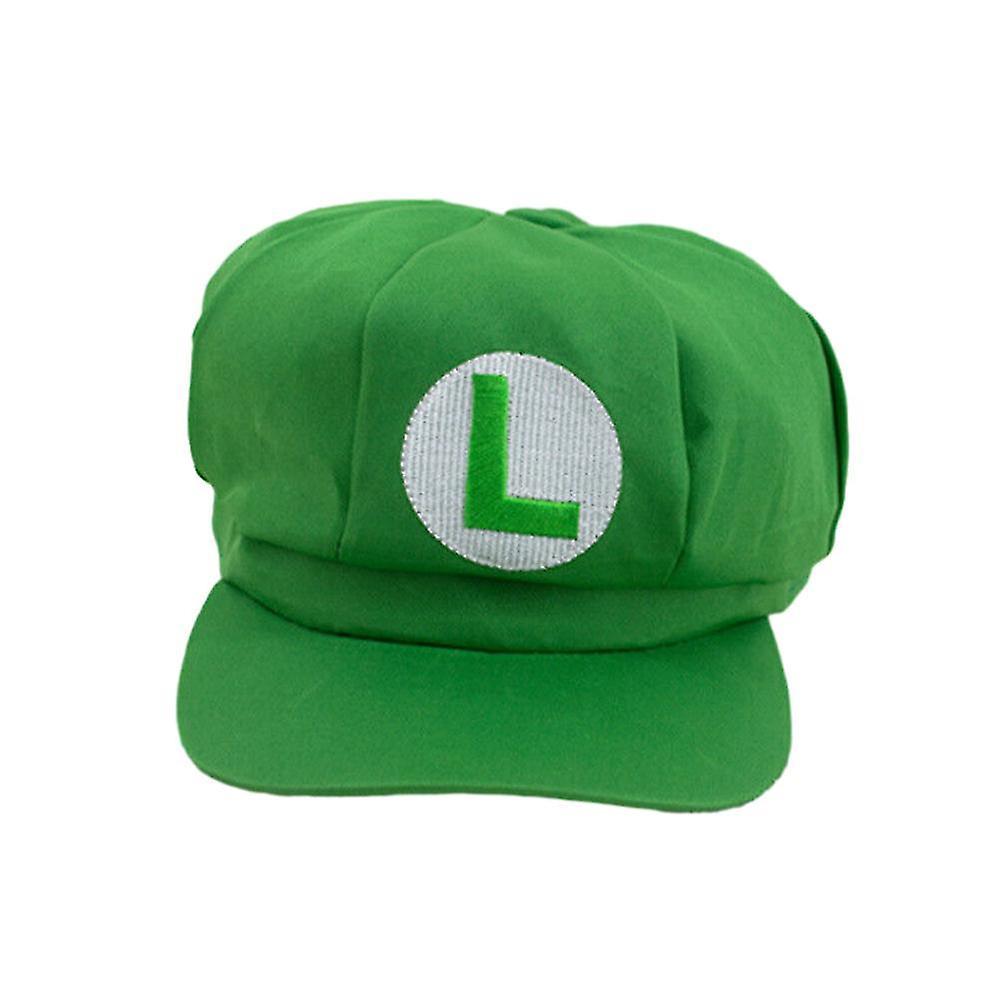 Zhenv Anime Super Mario Bros Theme Hat Luigi Letter Printed Cosplay Cartoon Baseball Cap Costume For Adult Waluigi Wario Odyssey Cap Green