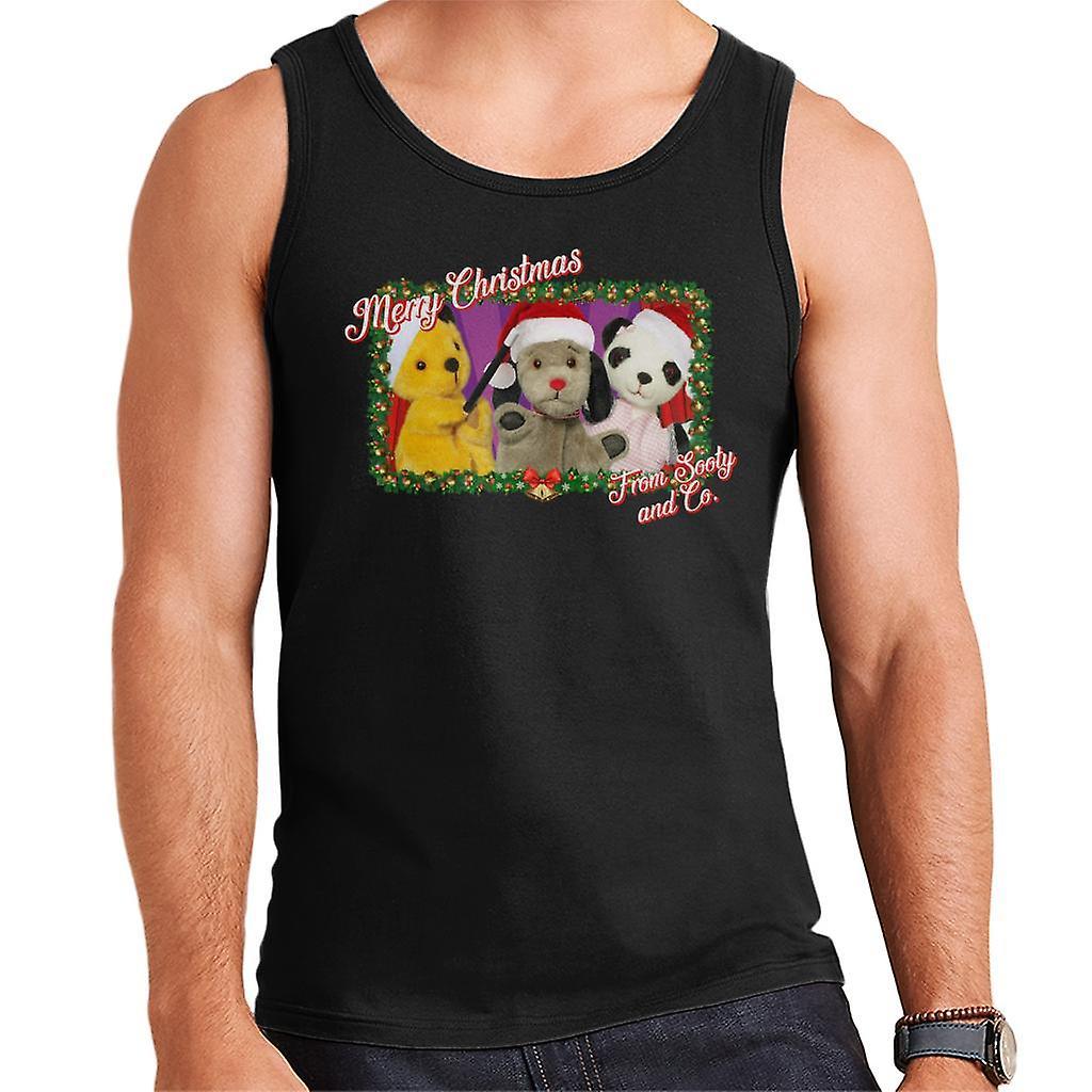 Sooty Christmas Merry Xmas From Sooty And Co Men's Vest Black X-Large