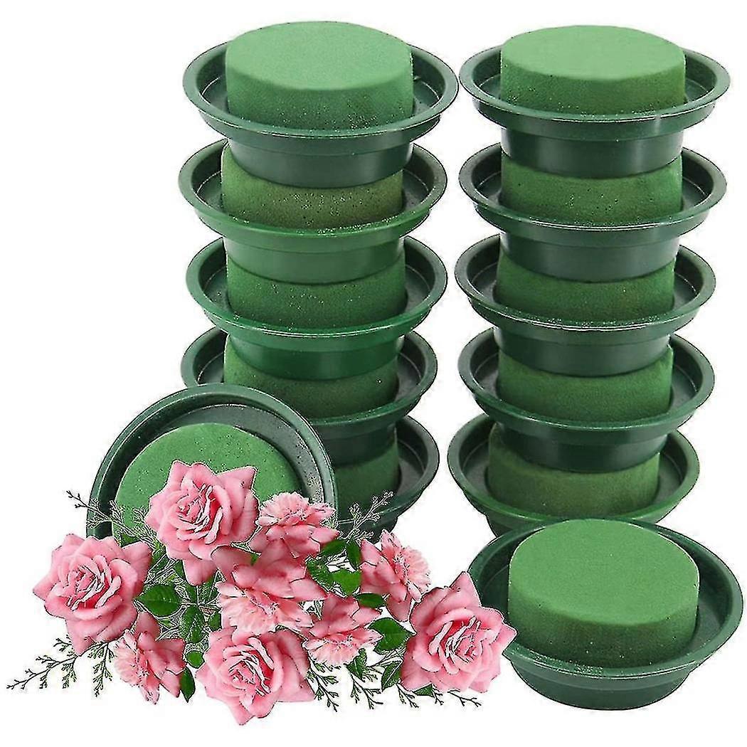 Elrachen Diy Flower Arrangement Kit,round Floral Foam Bowl With Green Round Wet Foam fit for Wedding Aisle Flowe