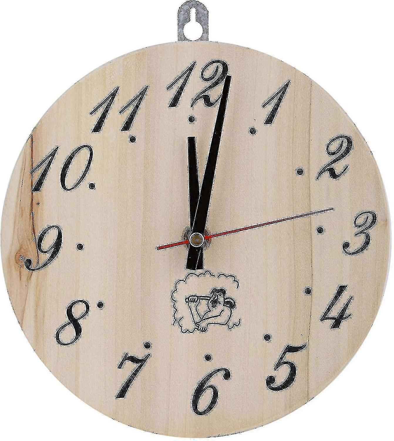 Mintian Sauna Wooden Clock, 8 Inch Sauna Clock Decorative Timer Clock For Sauna Accessory Sauna Room Decoration