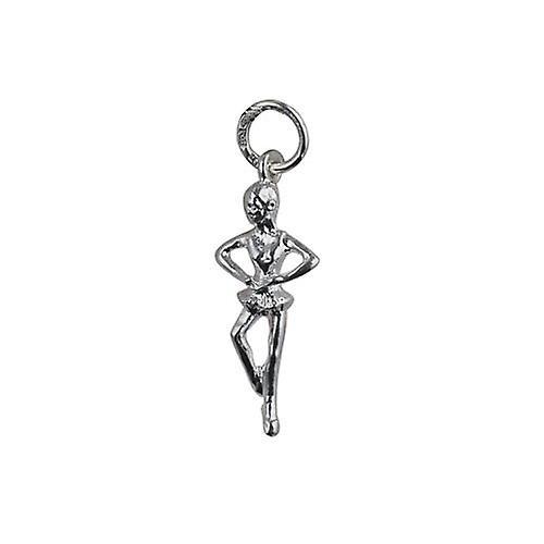 British Jewellery Workshops Silver 22x10mm Ballet Dancer Pendant or Charm