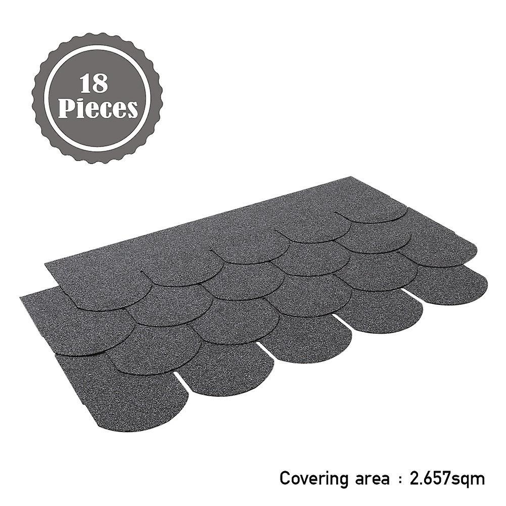 Living And Home 18 Pcs Self Adhesive Fish-scale Asphalt Shingles Bitumen Roofing, Grey