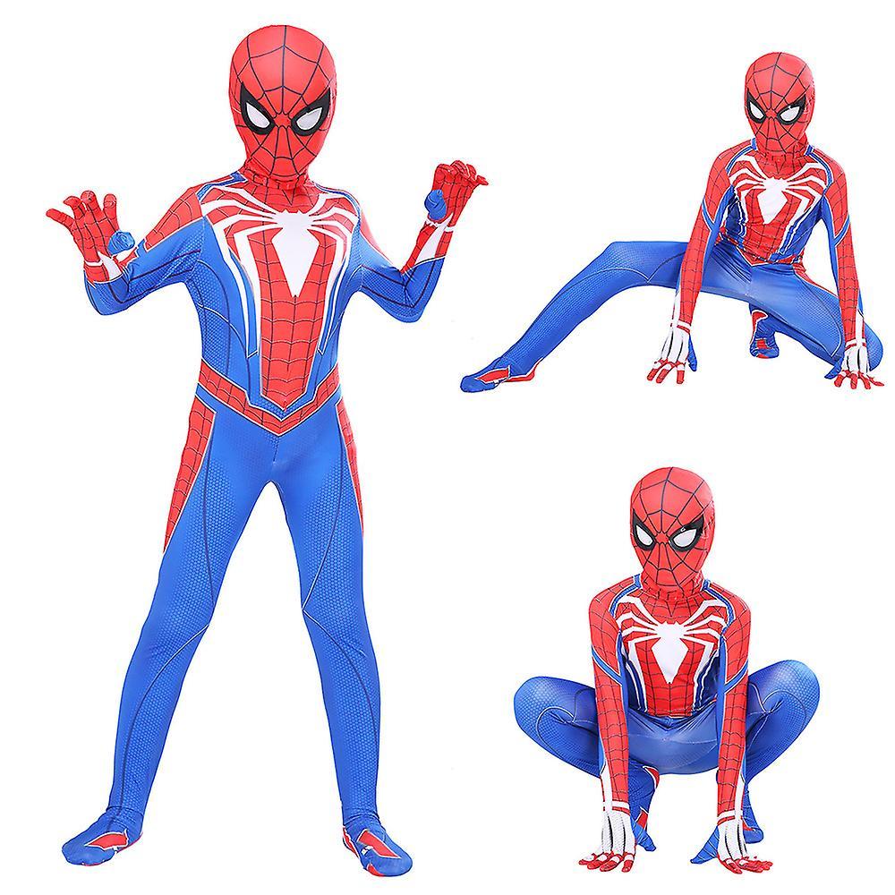 Shakub Spider-man Jumpsuit Ps4 Insomniac Games Spiderman Kids Boys Bodysuit Halloween Cosplay Party Costume Zentai Suit 8-9 Years