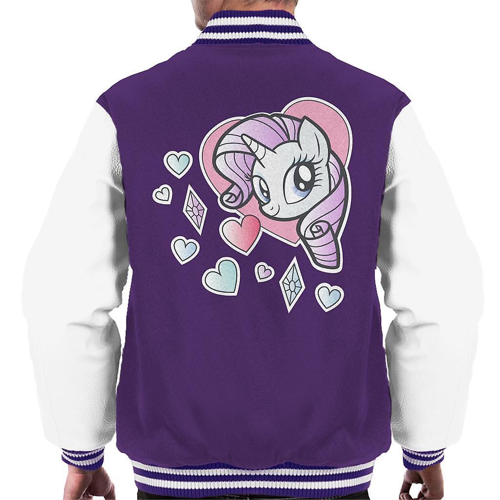 My Little Pony Rarity Heart Men's Varsity Jacket Purple/White X-Large