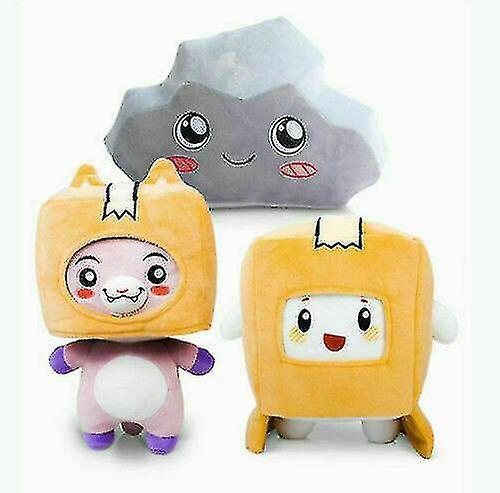 Tinor Lankybox Boxy + Foxy + Rocky Plush Soft Stuffed Toy Kid Plushie Doll.