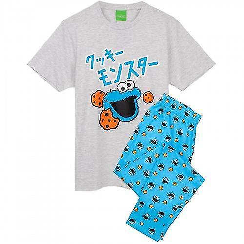 Sesame Street Mens Cookie Monster Pyjama Set Blue S