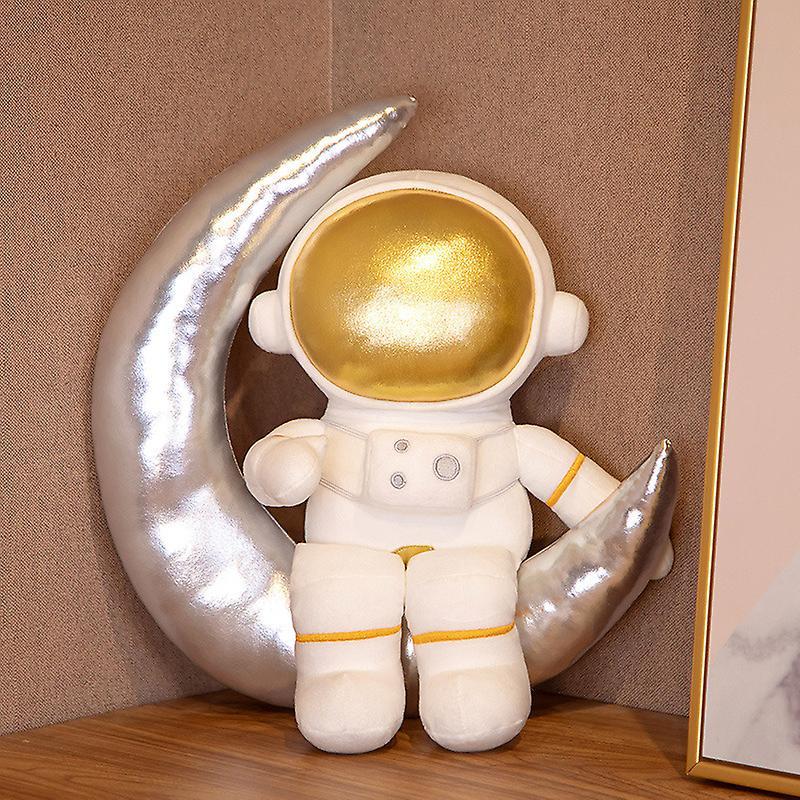 Fsu Cute Space Astronaut Plush Toys Lovely Aerospace Bear Plush Doll Soft Stuffed Animal Pillow Children Boys Baby Birthday Gifts 35cm Silver moon