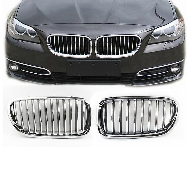 Auto Parts For 2010-2017 Bmw 5 Series F10/f11 M5 520i 523i 525i 528i 530i 550i 535i Kidney Grill Gloss Chrome Slats 14-17Left and Right