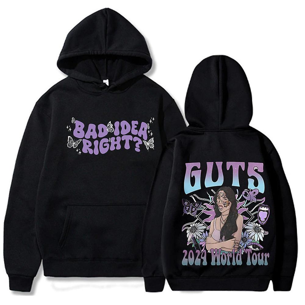 Whbyv 2024 Guts Olivia World Tour Hoodie Olivia Rodrigo Hooded Sweatshirt black XXXL