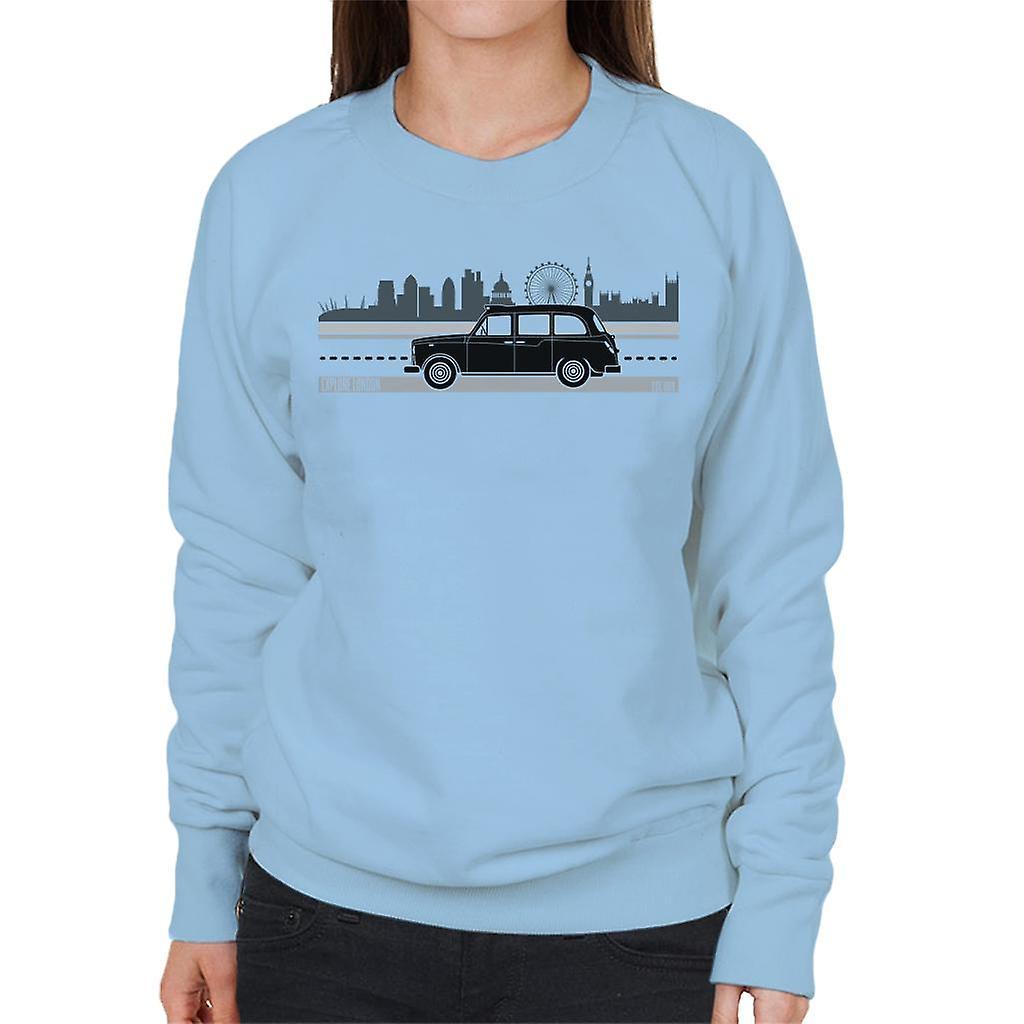 London Taxi Company TX4 Driving Along The City Women's Sweatshirt Sky Blue Large