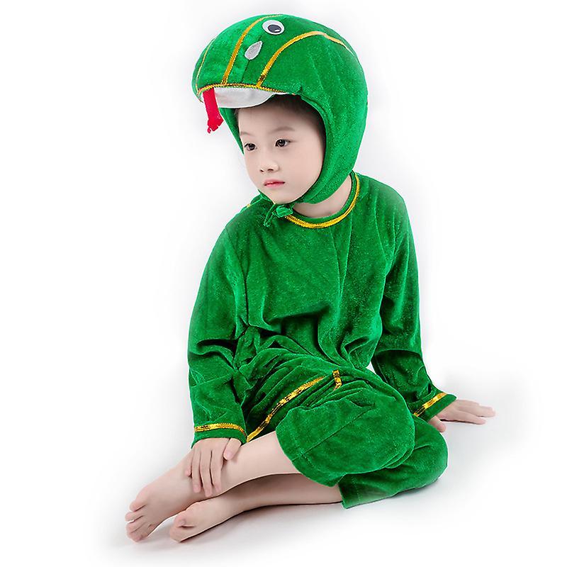 El Contente Green Snake Long Cosplay Suit Costume Stage Clothes Holiday Clothes L (130cm)