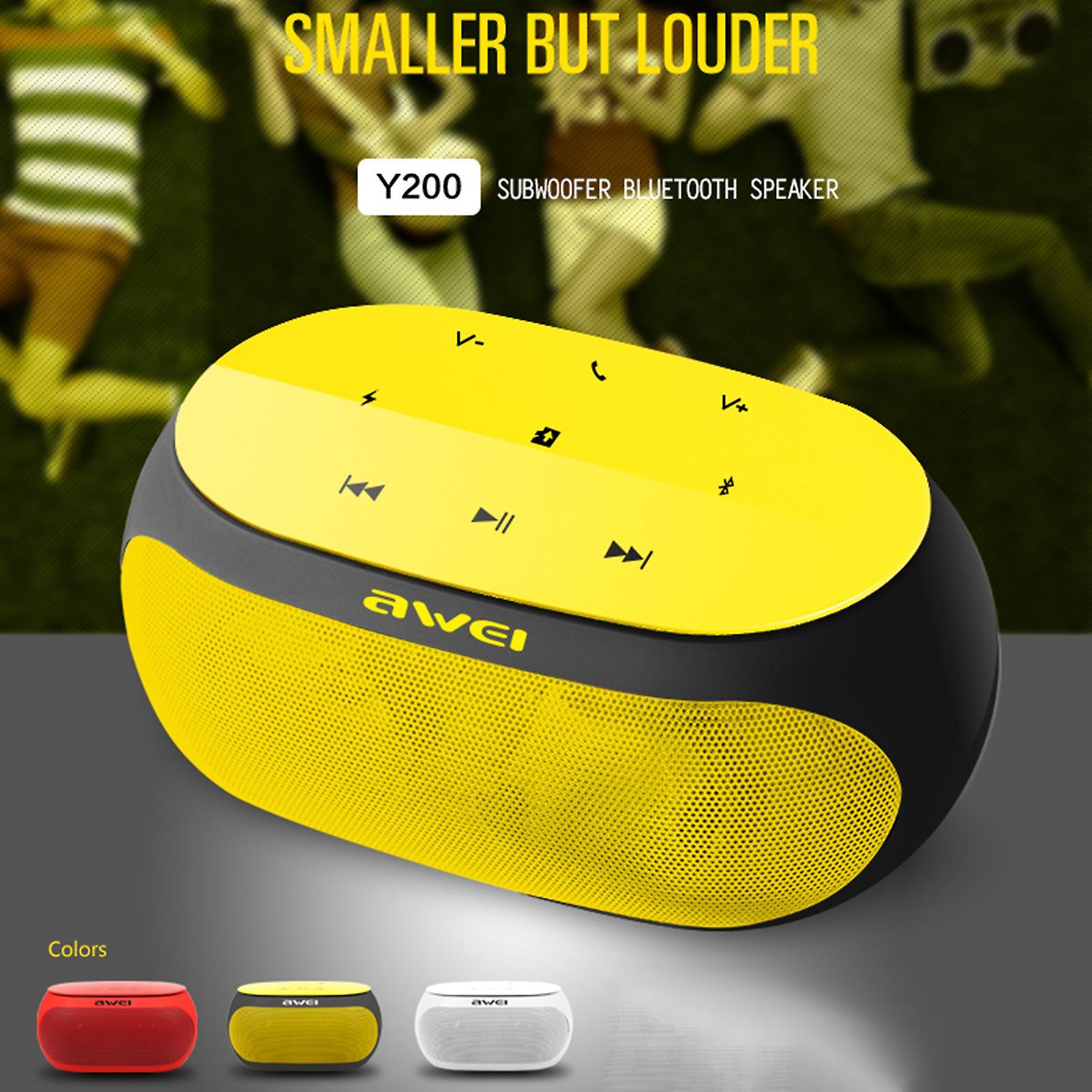 Fiauli Awei Y200 Loudspeaker Bluetooth Full Compatibility Mini Mini Bluetooth Stereo Yellow