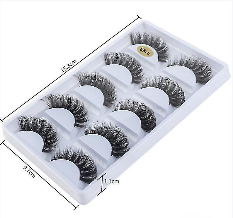 Exia 5 Pairs Of False Eyelashes - 3d Faux Mink -false Eyelashes White