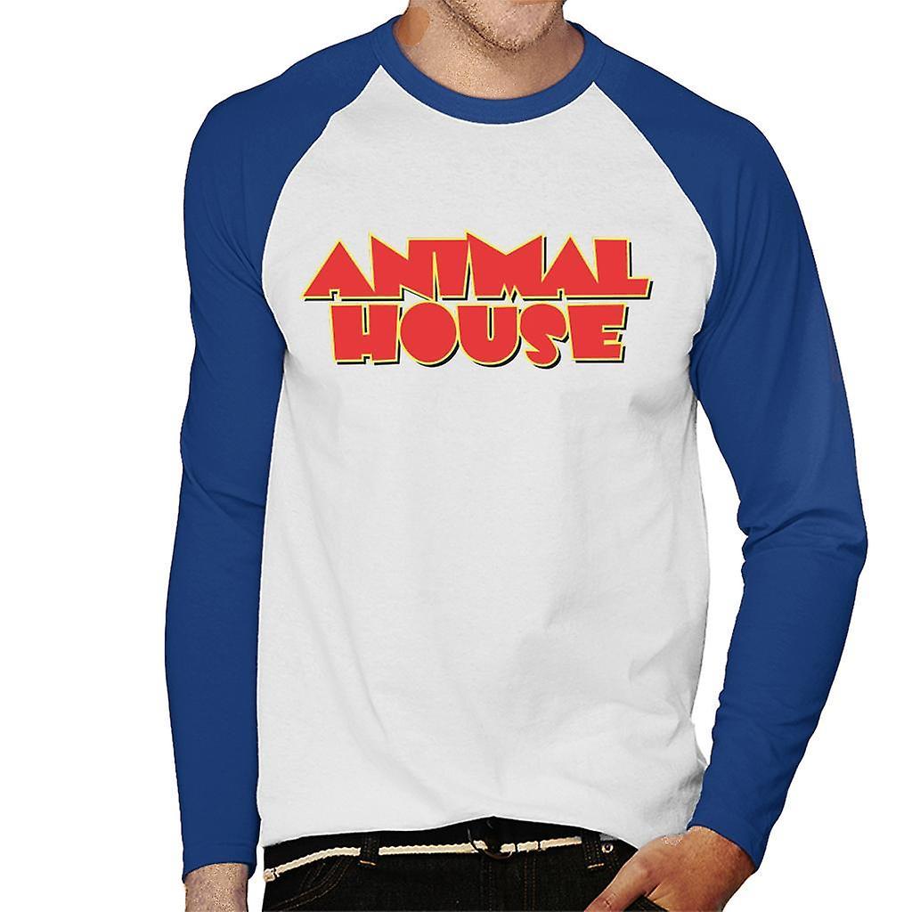 Animal House Red Logo Men's Baseball Long Sleeved T-Shirt White/Royal Large