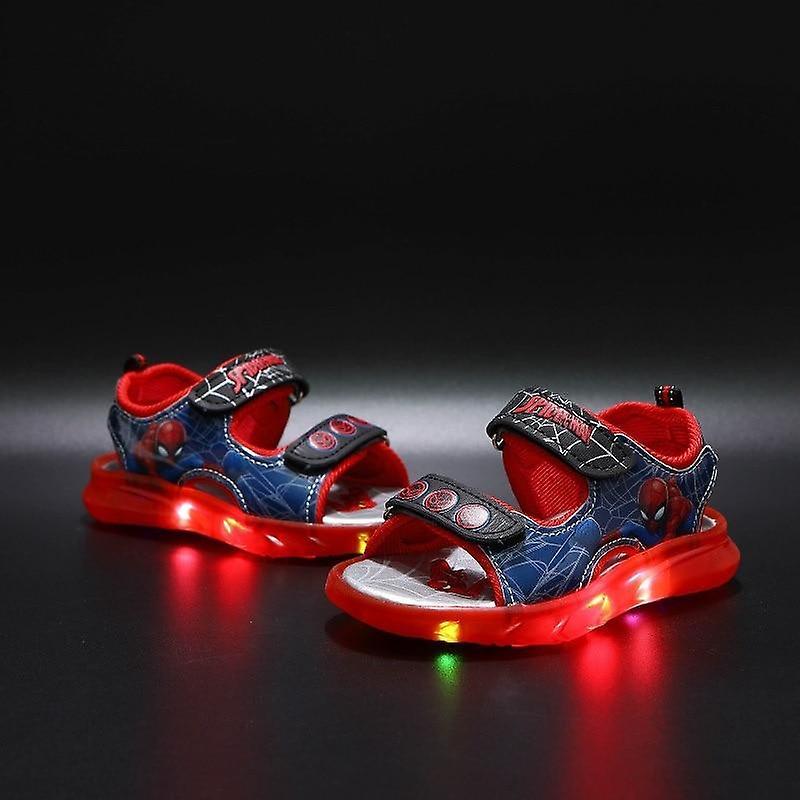 Nordic Cartoon Cute- 5 Stars Spiderman, Lighting Sandals Set-d 25-Insole 15.5cm / C