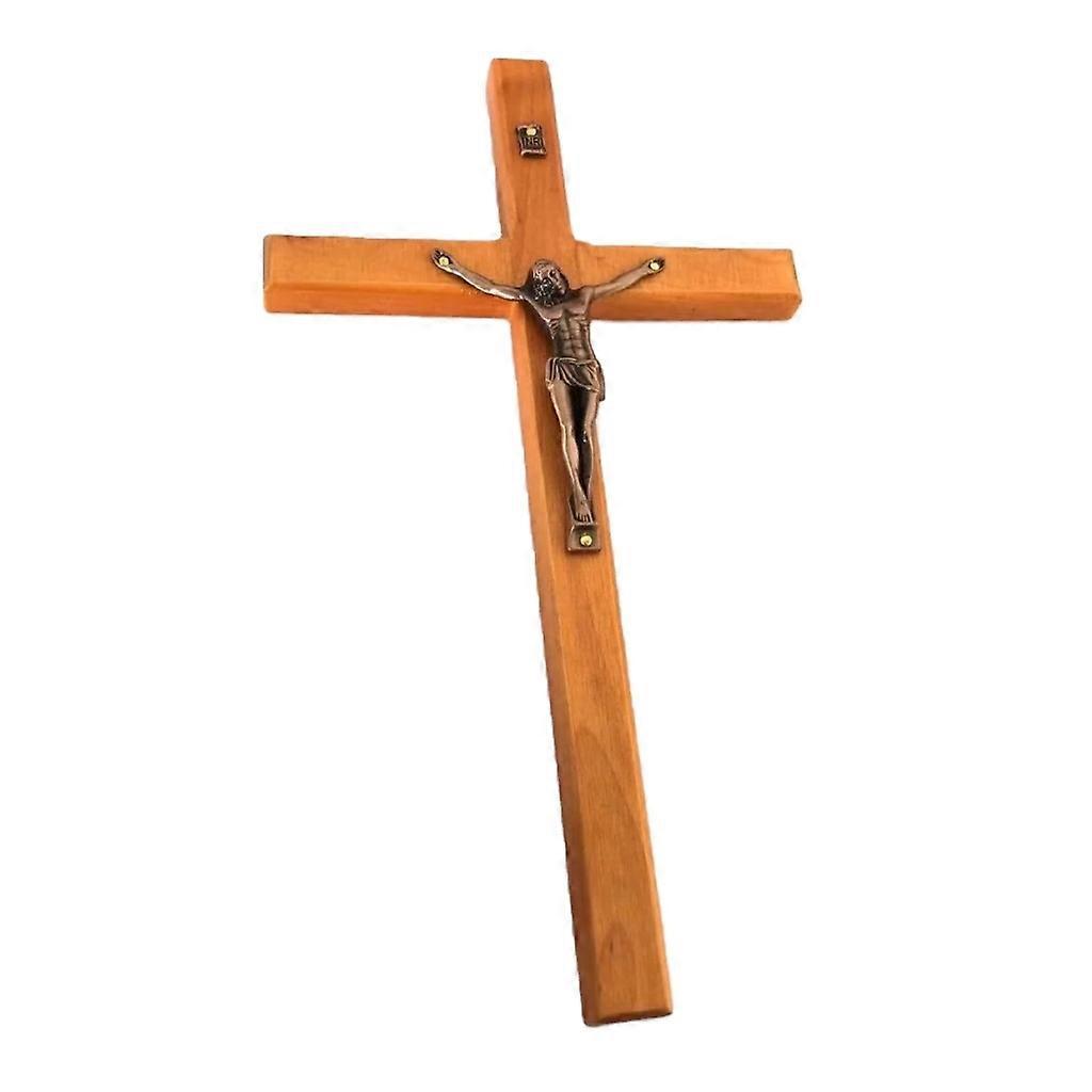 unbrand Wood Crucifix Wall Cross Jesus Christian Wall Hanging Crosses Religious Gift