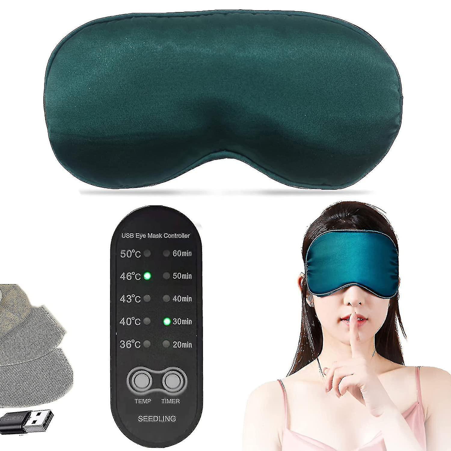 Mlsilm Heated Eye Mask For Dry Eye, Sleep Mask, Silk Eye Mask, Usb With Heat And Time Control