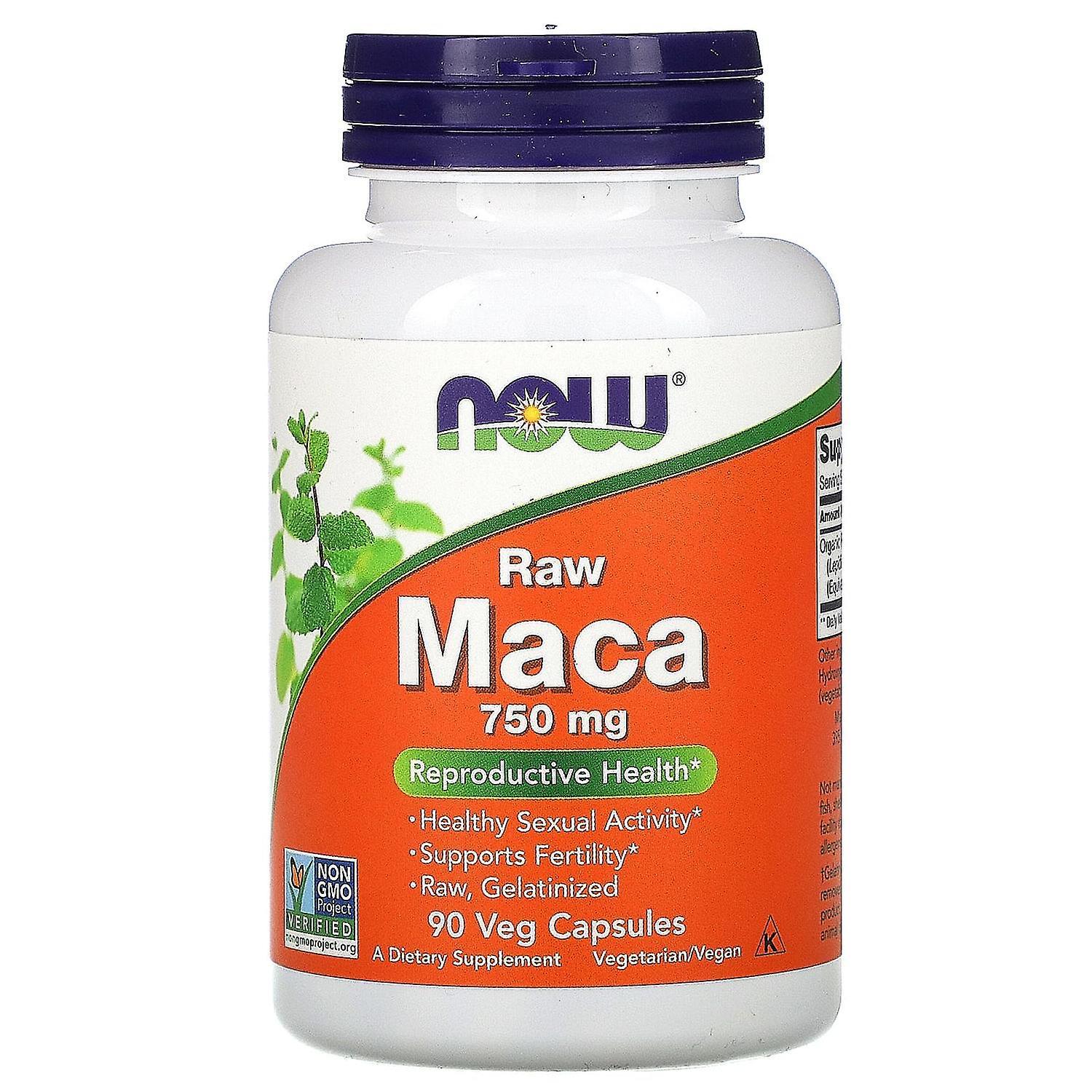 NOW Foods, Maca, Raw, 750 mg, 90 Veg Capsules