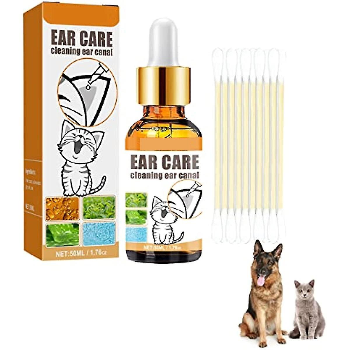 Tianzun Ear Cleaner For Cats And Dogs, Ear Milk, Ear Milk Oil, Ear Mites Ear Drops, Anti Itching, Nodding, Mites And Impurities 1 Box