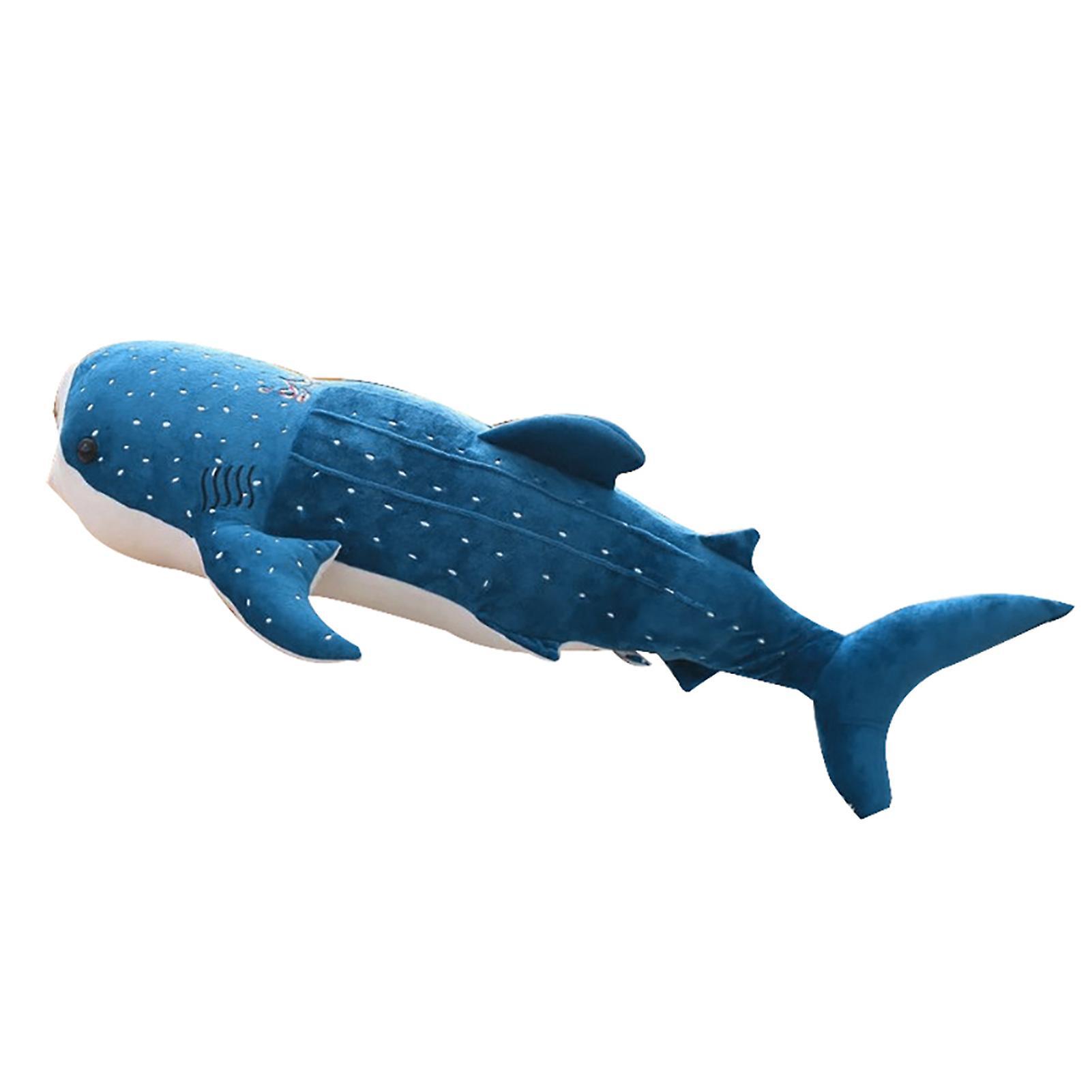 Yamaler Cute Shark Plush Toy Big Fish Cloth Doll Whale Stuffed Children Birthday Gift Blue 75cm