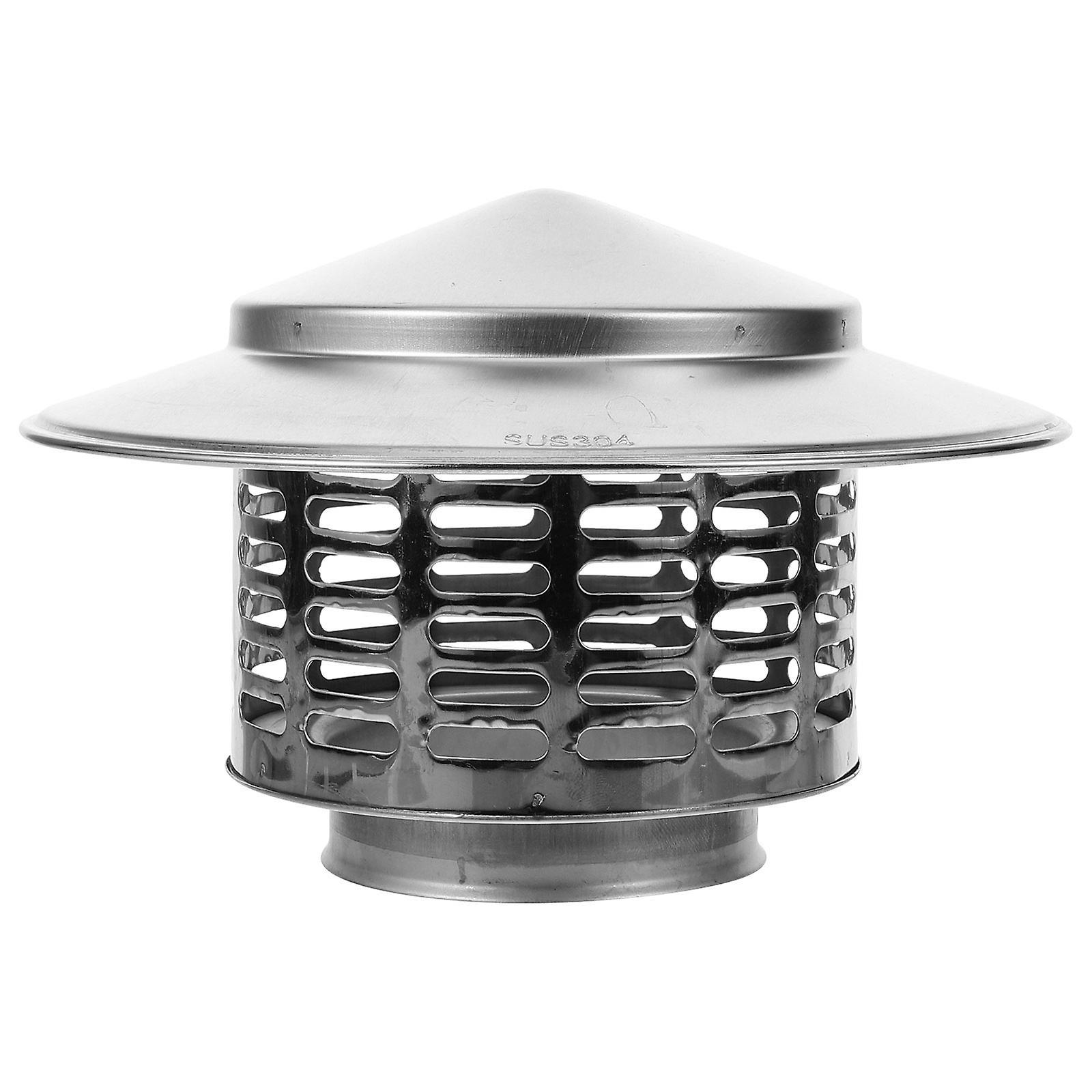 Tinksky Chimney Cap Stainless Steel Roof Chimney Cap Chimney Pipe Rain Cap Stove Exhaust Pipe Rain Cap Silver 18.50X18.50X12.50CM