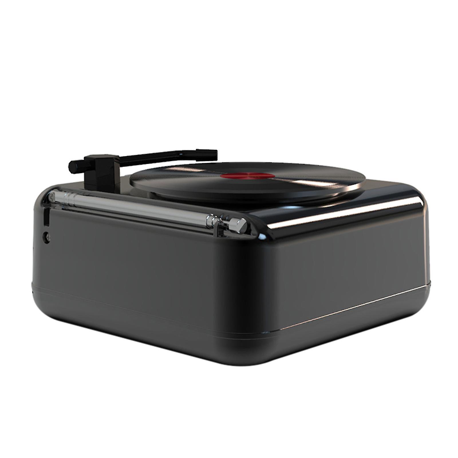 Aiducho Turntable Record Player Portable Vinyl Record Player With Built-in Speakers Classic Vinyl Player Black