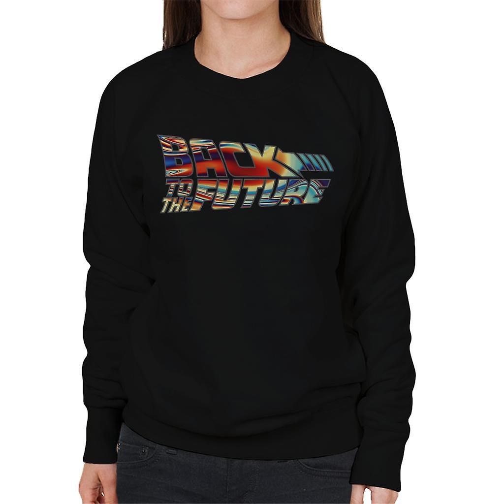 Back to the Future Psychedelic Logo Women's Sweatshirt Black XX-Large