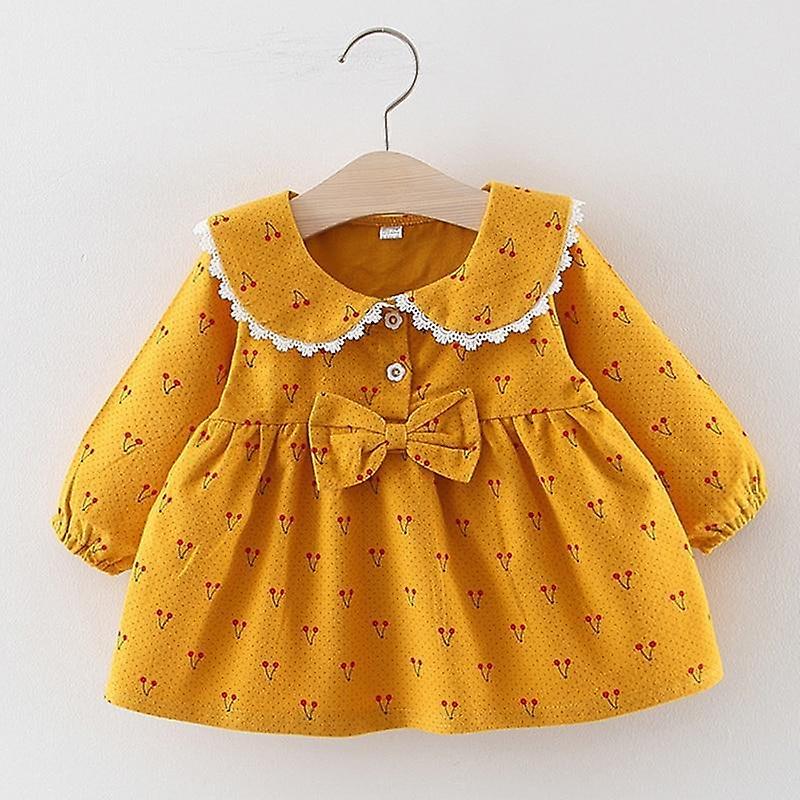 Slowmoose Baby Autumn Princess Clothes, Cute Long Sleeve T-shirt Tops, Cartoon Giraffe AH3041yellow 24M