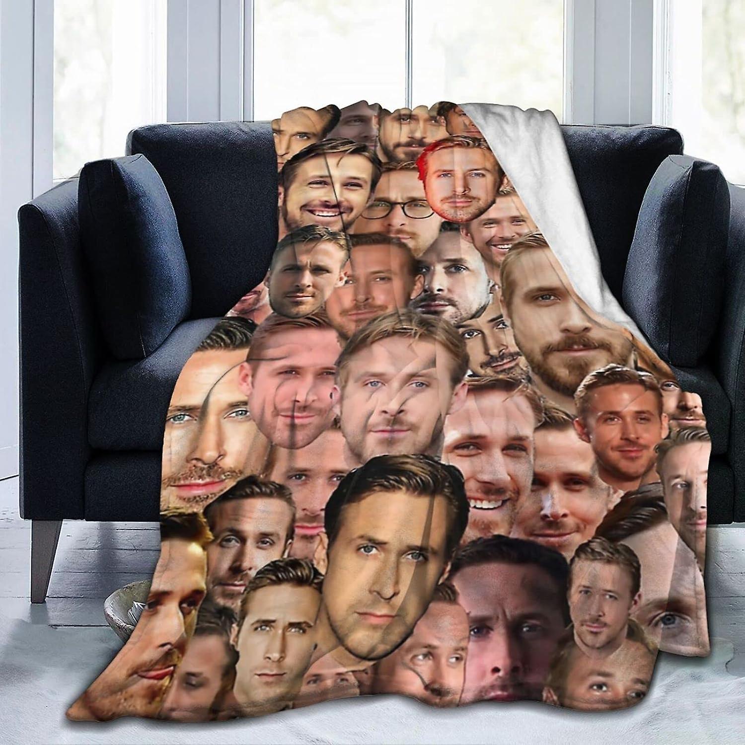 Kerota Ryan Gosling Collage Ultra Soft Micro Flannel Throw Blankets Warm Comfortable Versatile Blanket for Sofa and Travel ABD6982 50x40in 125x100cm