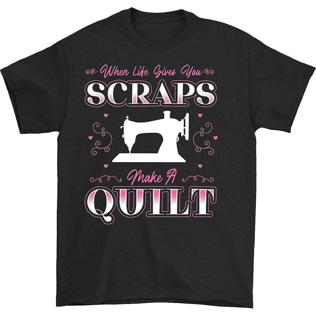 HISHARK When life gives you scraps make a quilt t-shirt black XXXL