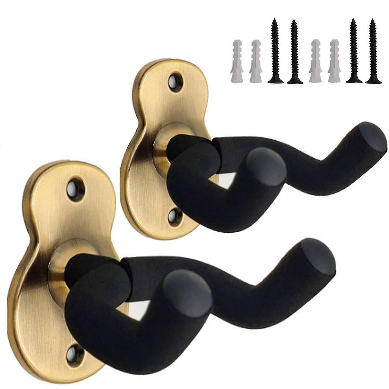 Botribas 2 Pack Guitar Wall Mount, Metal Guitar Hanger Guitar Bracket Green Bronze