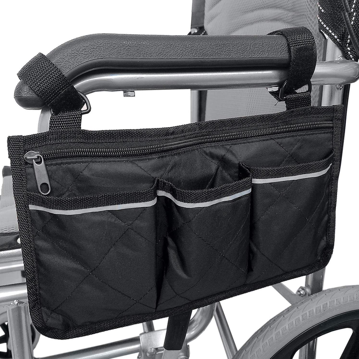 Szczw Wheelchair Bag, Wheelchair Bag, Wheelchair Side Bag For Armrests With Reflective Strip For Walkers, Mobility Scooter, Rollator Accessories