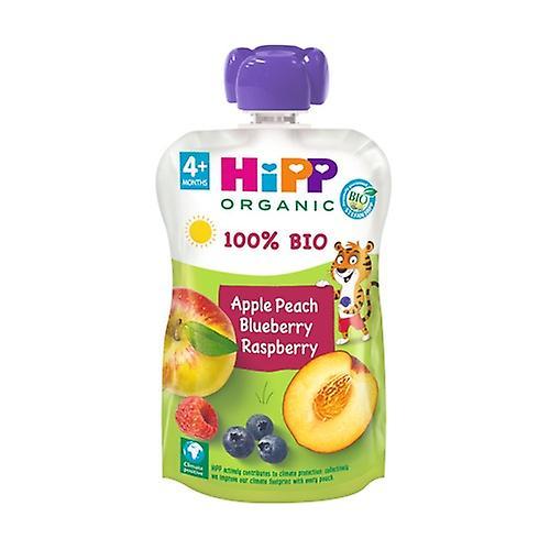 Hipp Apple peach and forest fruits pouches Bio 4m+ 100 g (Peach - Apple - Wild berries)