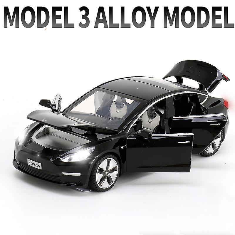 Toy Cars 1:32 Tesla Model X Model 3 Model S Model Y Alloy Car Model Diecasts Toy Car Sound And Light Kid Toys For Children Gifts Boy Toy Model 3 Black