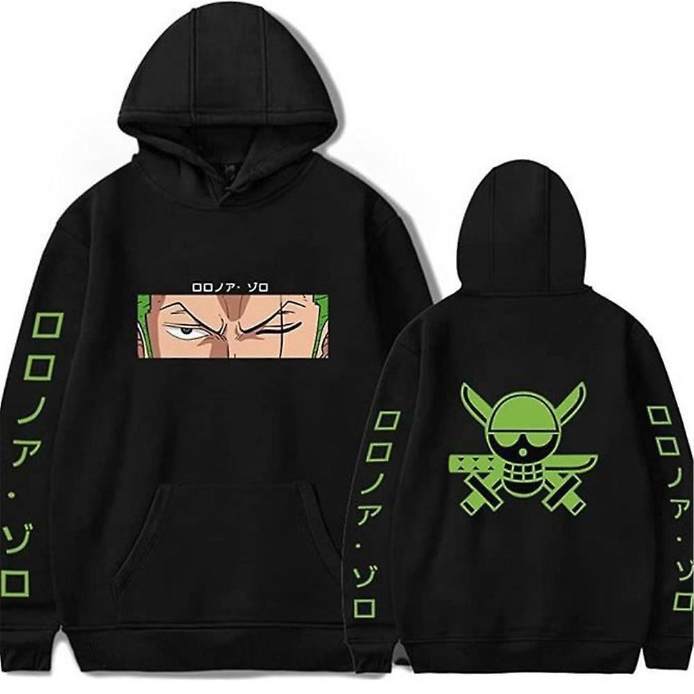 Vicbuy One Piece Anime Manga Animation Hoodies Mens Womens Casual Trendy Roronoa Zoro Printed Sweatshirt Tops Long Sleeve Hooded Pullover L