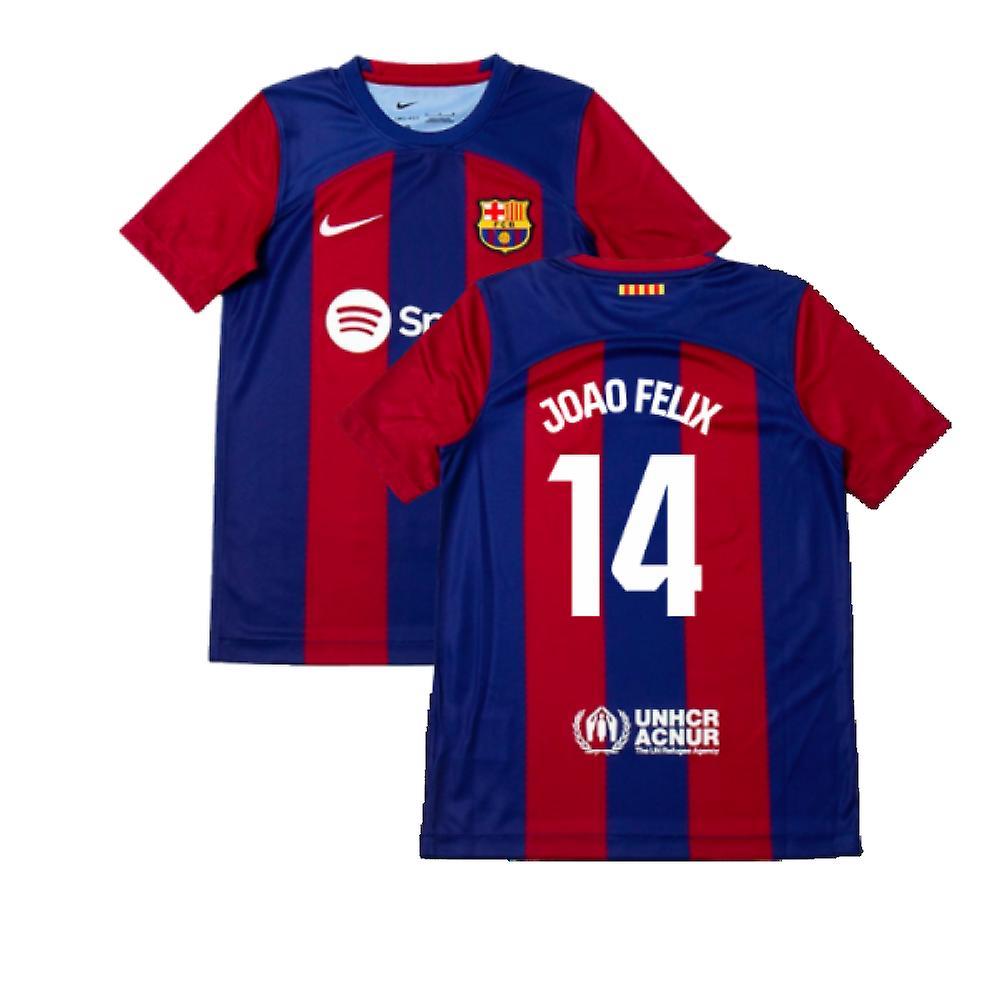 Nike 2023-2024 Barcelona Home Shirt (Kids) (Joao Felix 14) Red LB 30-32 inch Chest (75/81cm)