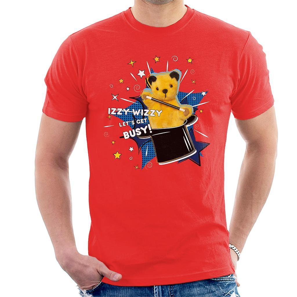 Sooty Top Hat Izzy Wizzy Let's Get Busy Men's T-Shirt Red Small