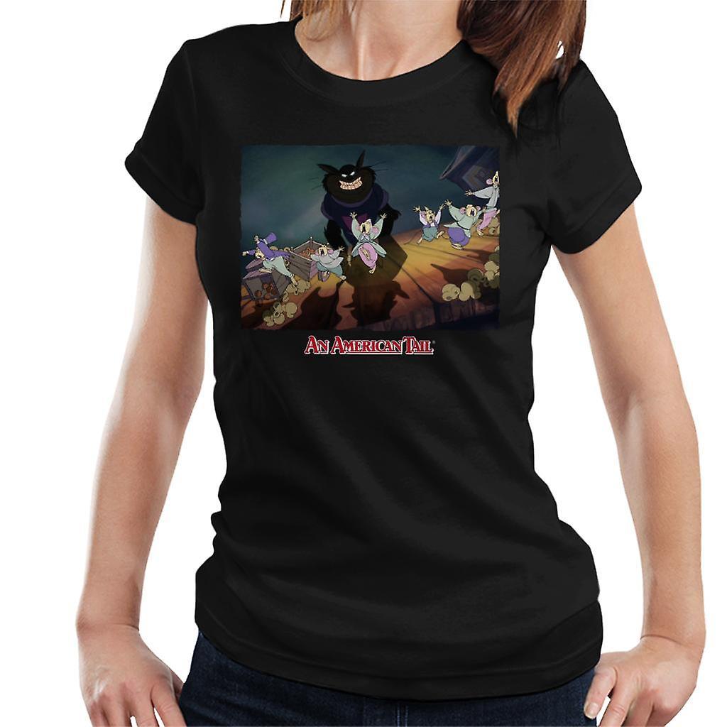 An American Tail Cossack Cats Looming Women's T-Shirt Black X-Large