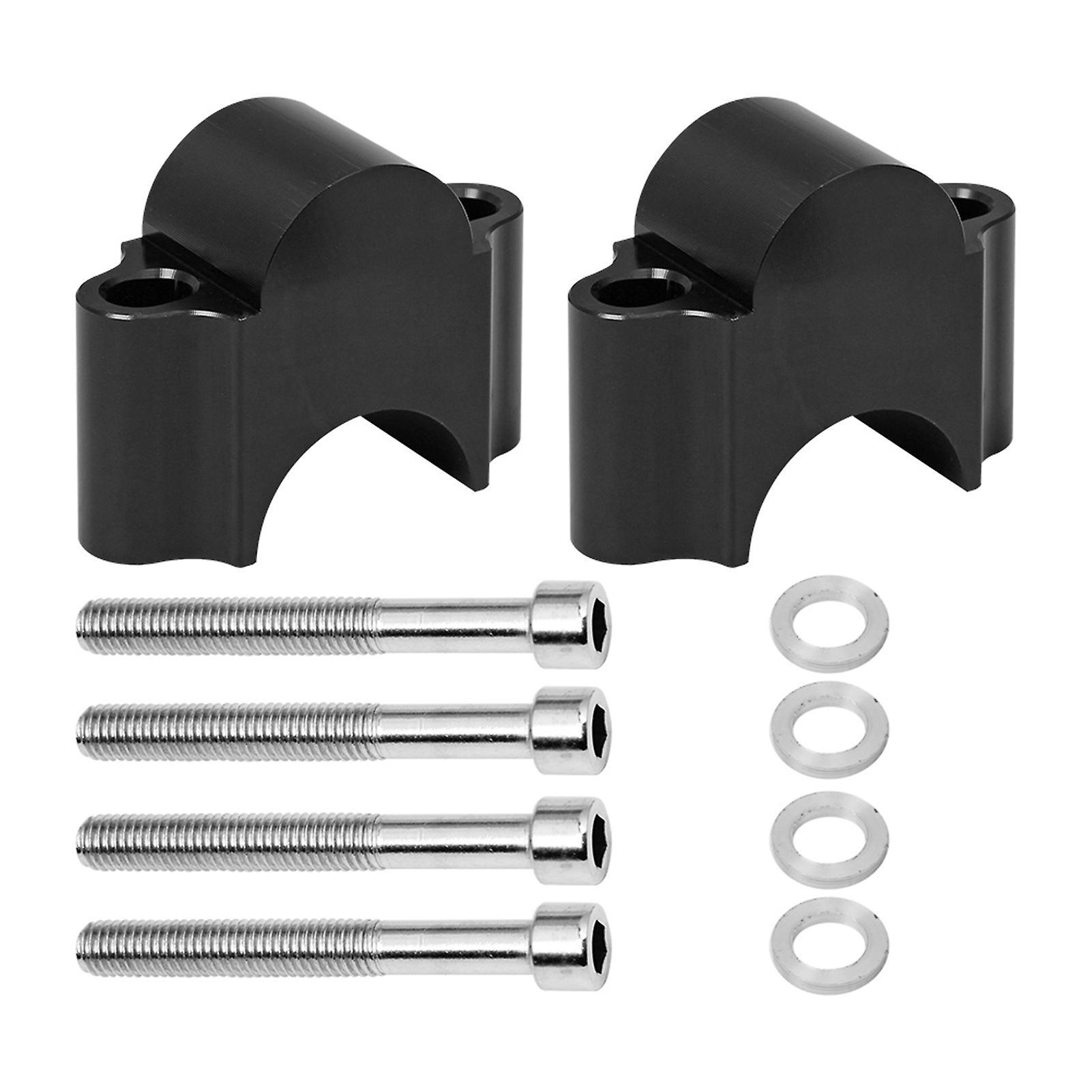 newmerun 1 Pair 22mm 28mm Handlebar Riser Bars Modification CNC Aluminum Alloy Motorcycle Handlebar Mount Handle Clamps Accessories Black 22 mm